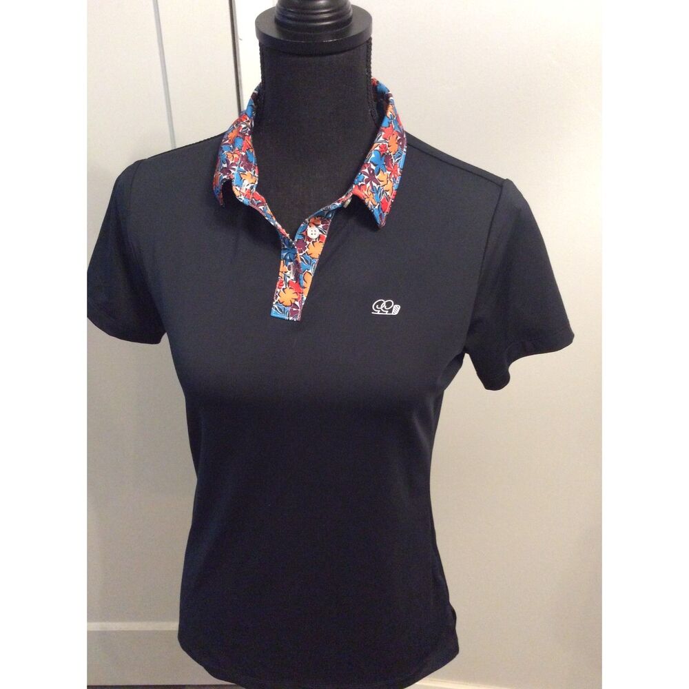 Good Good Golf Polo Shirt Small S Floral print collar Women